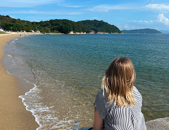 human with ocean